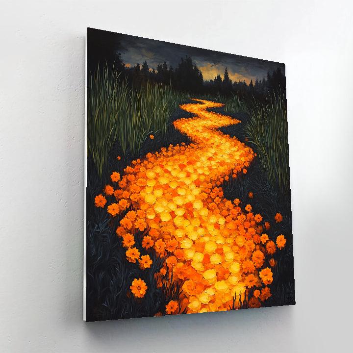 Frida Kahlo Inspired Marigold River Of Returning Souls paint by numbers