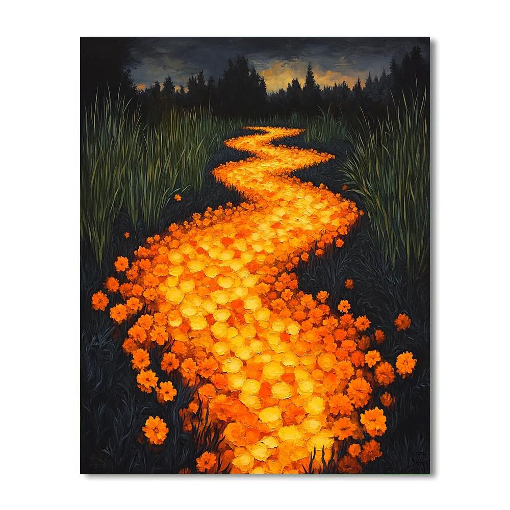 Frida Kahlo Inspired Marigold River Of Returning Souls paint by numbers