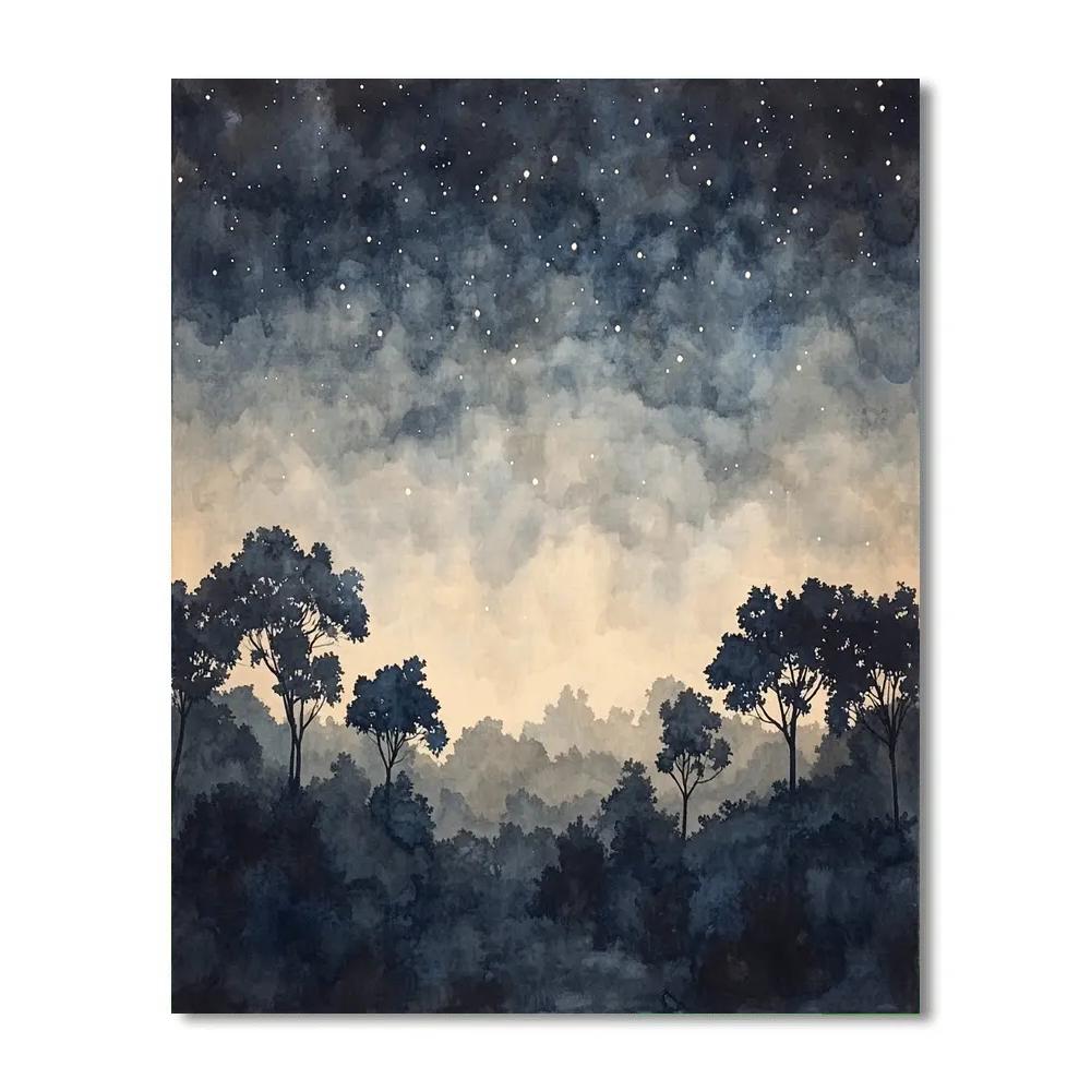 Leonardo Da Vinci Inspired Celestial Orchard Horizon paint by number