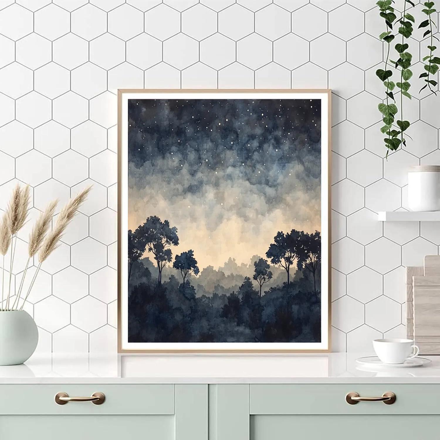 Leonardo Da Vinci Inspired Celestial Orchard Horizon paint by number