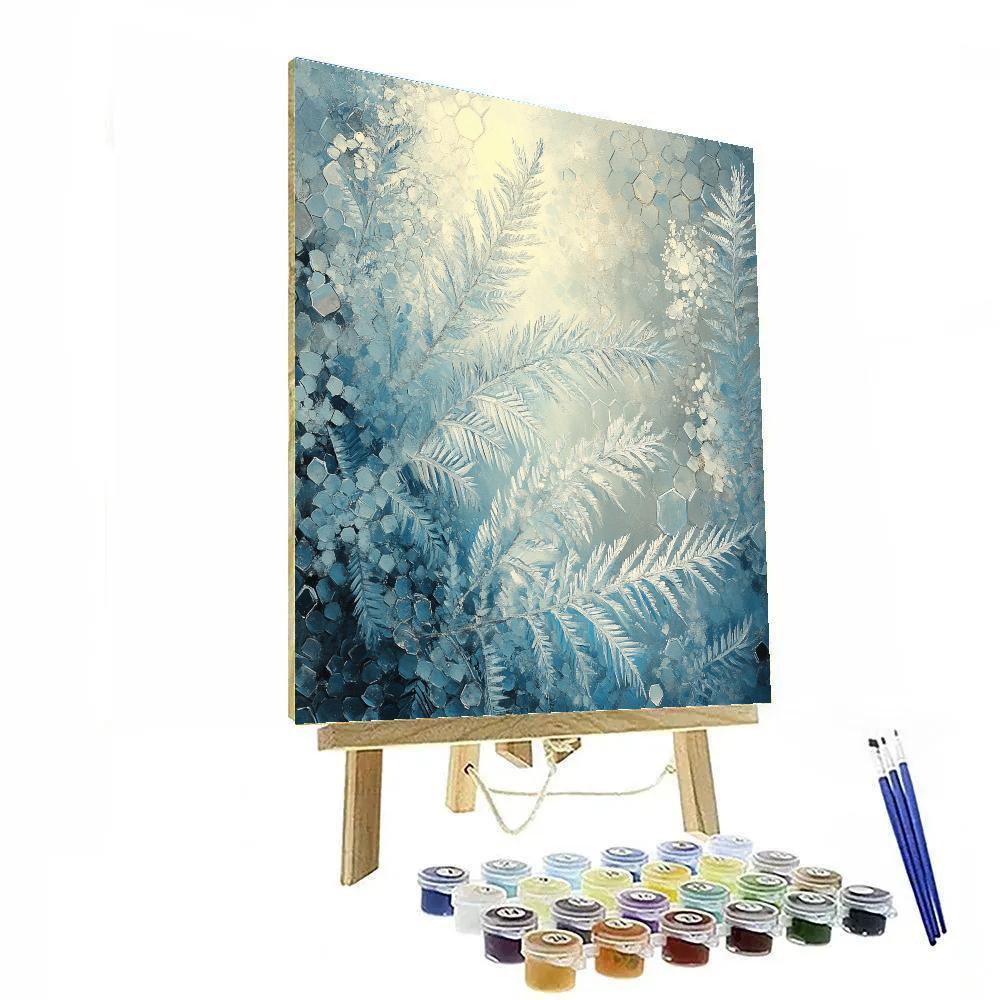 Leonardo Da Vinci Inspired Frost Fern Window Numbered painting kits