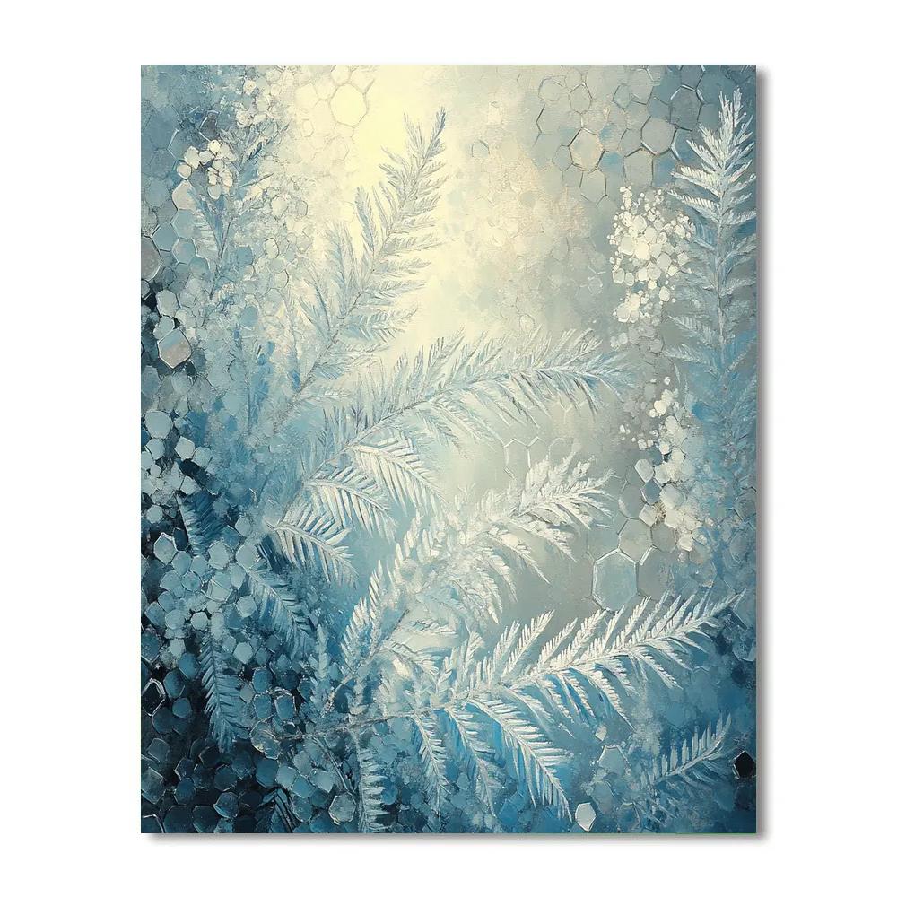 Leonardo Da Vinci Inspired Frost Fern Window Numbered painting kits