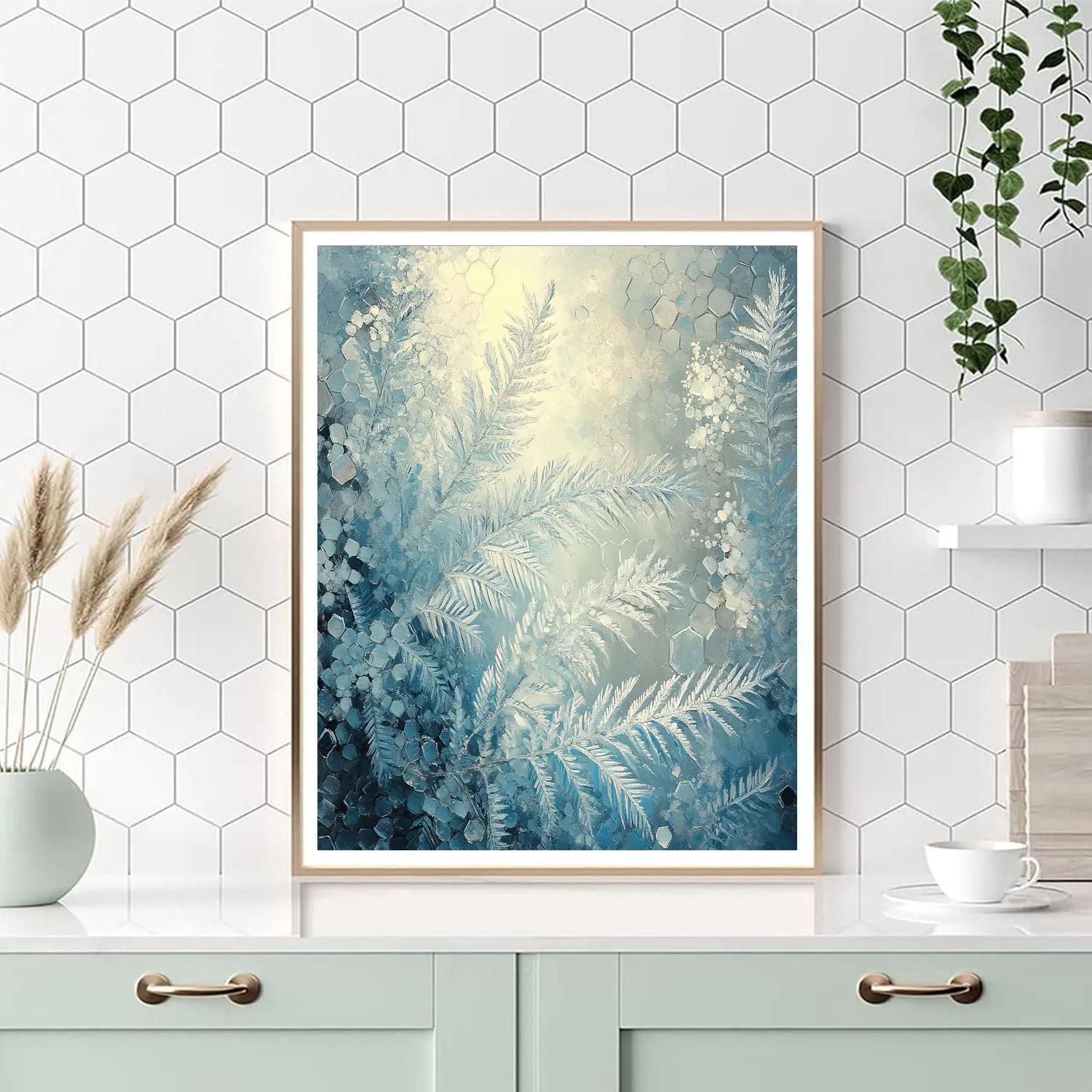 Leonardo Da Vinci Inspired Frost Fern Window Numbered painting kits