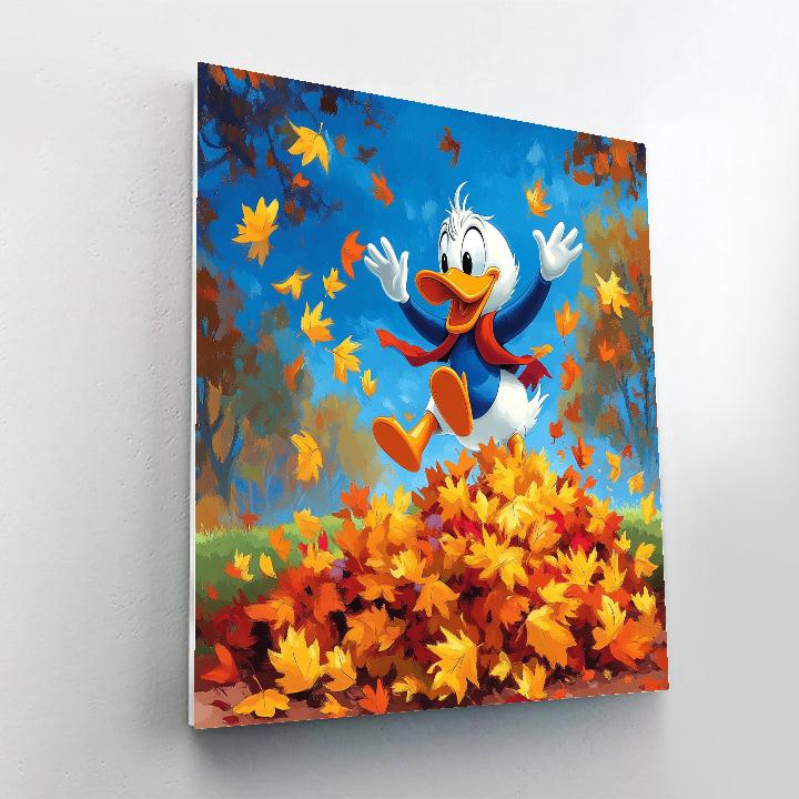 Donald Duck’s Autumn Leaf Adventure Disney Inspired Number painting