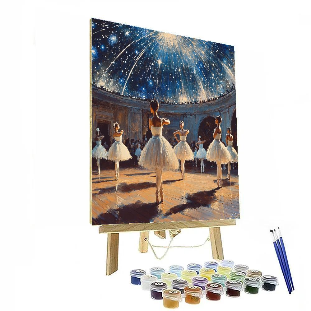 Degas Inspired Dancers Under Planetarium Dome Number painting