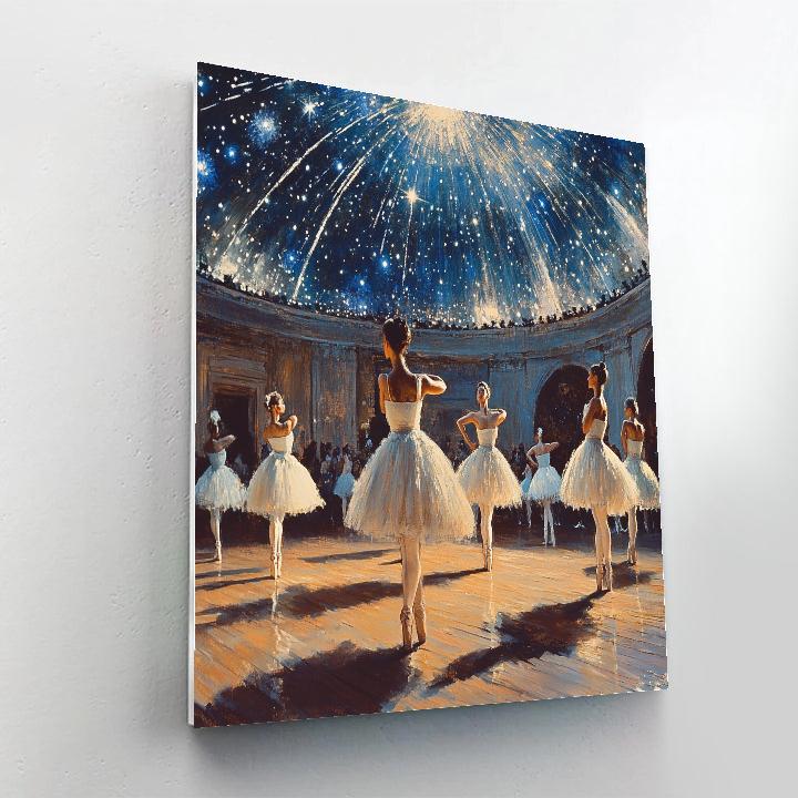 Degas Inspired Dancers Under Planetarium Dome Number painting