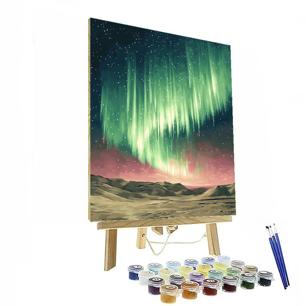 Frida Kahlo Inspired Thorned Aurora Over Desert paint by numbers