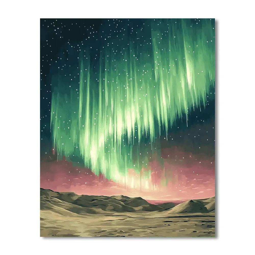 Frida Kahlo Inspired Thorned Aurora Over Desert paint by numbers