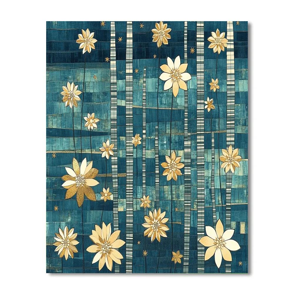 Gustav Klimt Inspired Celestial Starflower Marsh paint by number