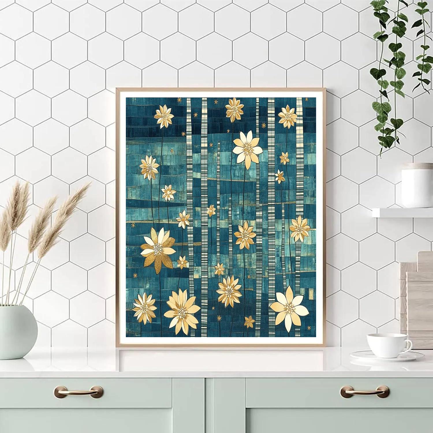 Gustav Klimt Inspired Celestial Starflower Marsh paint by number