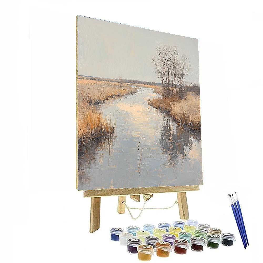 Claude Monet Inspired Silver Autumn River With Reeds Painting by numbers kit