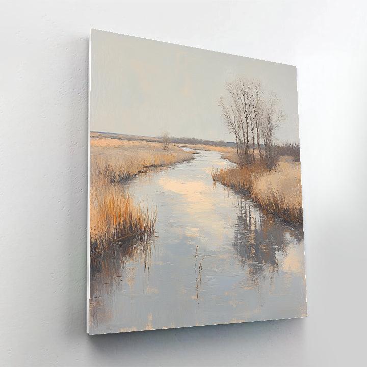 Claude Monet Inspired Silver Autumn River With Reeds Painting by numbers kit