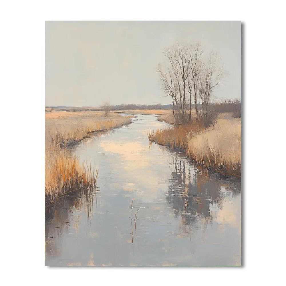 Claude Monet Inspired Silver Autumn River With Reeds Painting by numbers kit