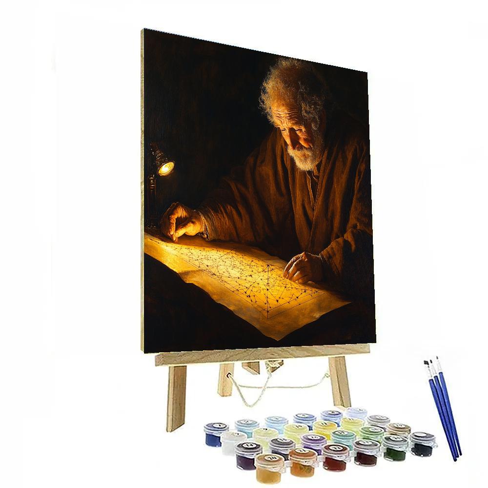 Rembrandt Inspired Philosopher With Star Chart Numbered painting kits