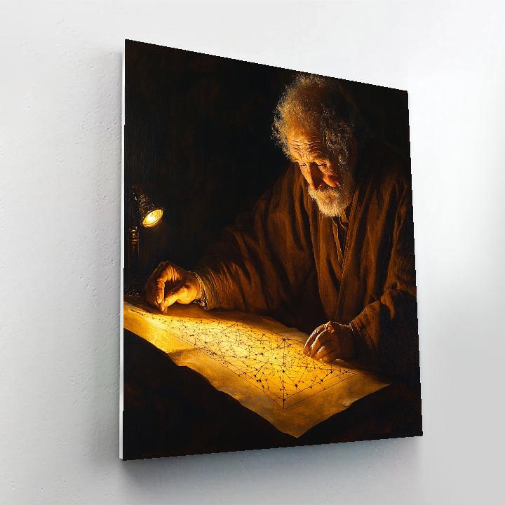 Rembrandt Inspired Philosopher With Star Chart Numbered painting kits