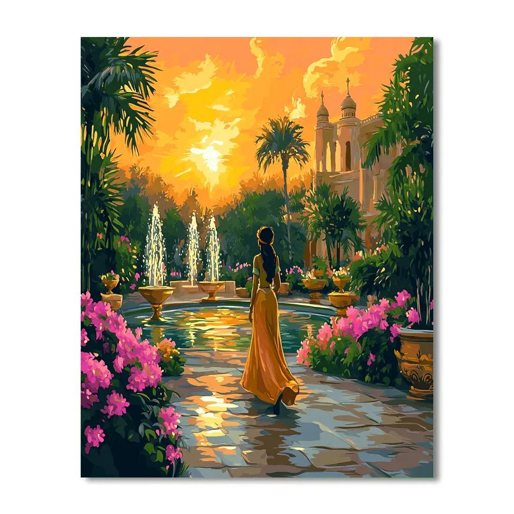 Jasmine’s Royal Sunset Garden Disney Inspired paint by number