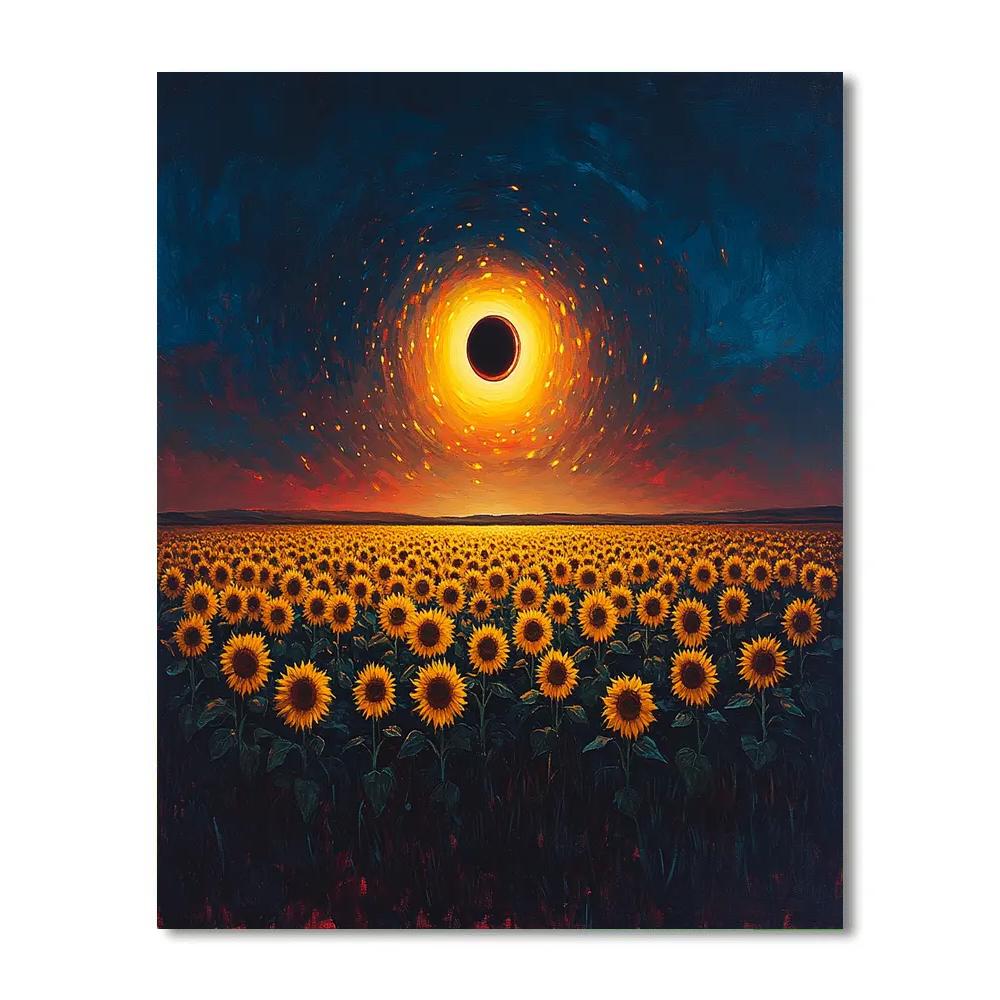 Frida Kahlo Inspired Sunflower Eclipse Plains paint by number