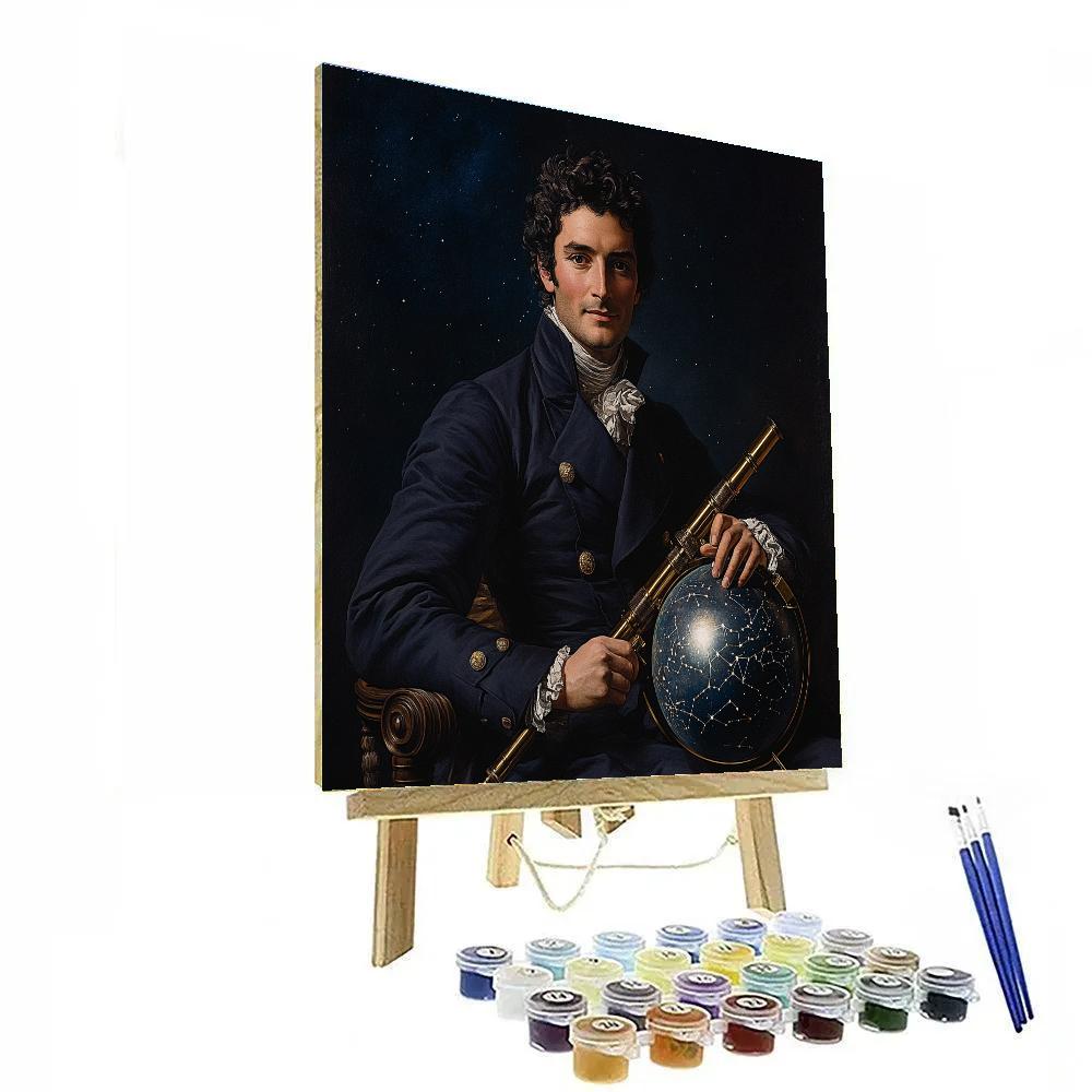 Ingres Inspired Astronomer Portrait In Blue paint by color
