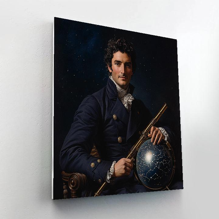 Ingres Inspired Astronomer Portrait In Blue paint by color