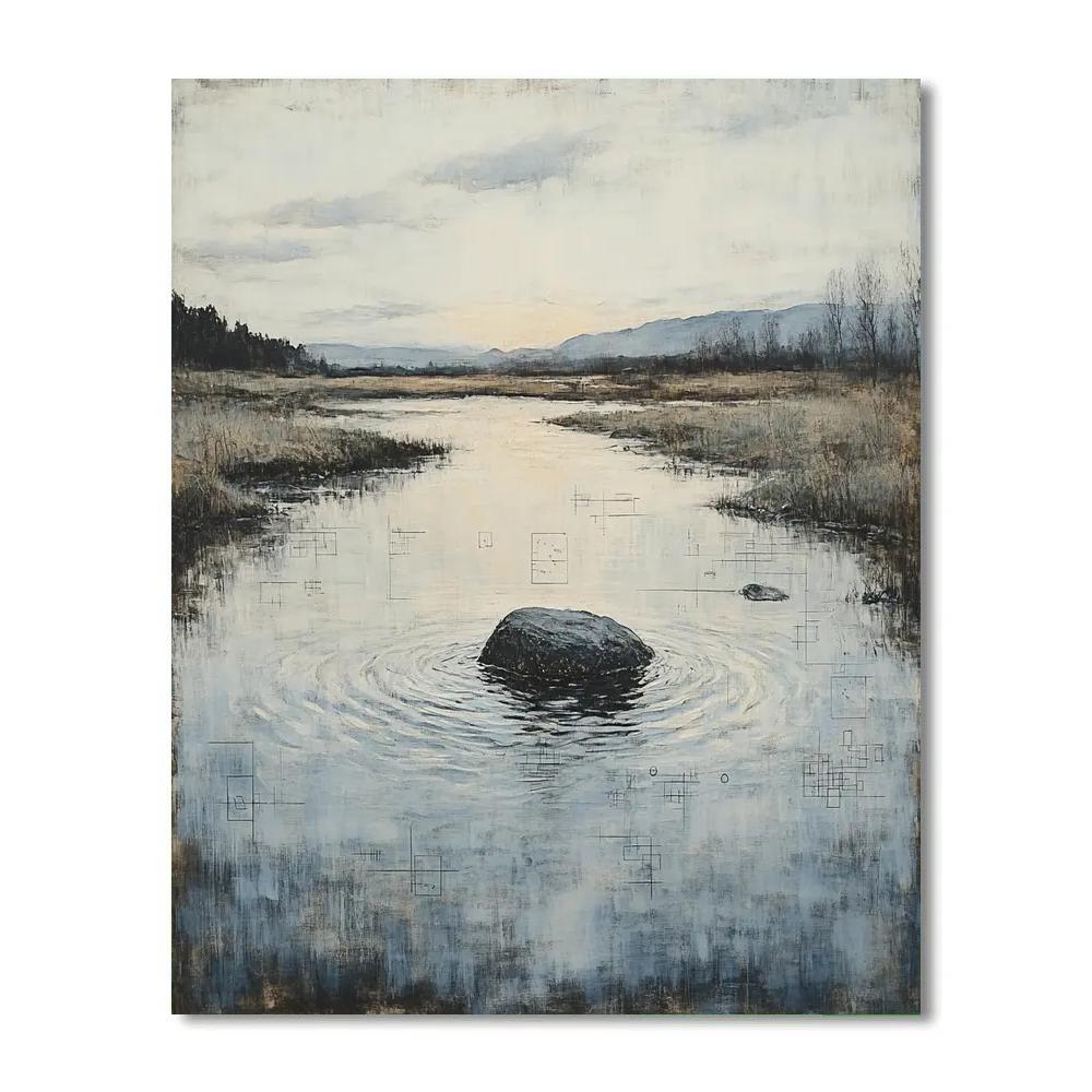 Leonardo Da Vinci Inspired River Mirror Break painting number kit
