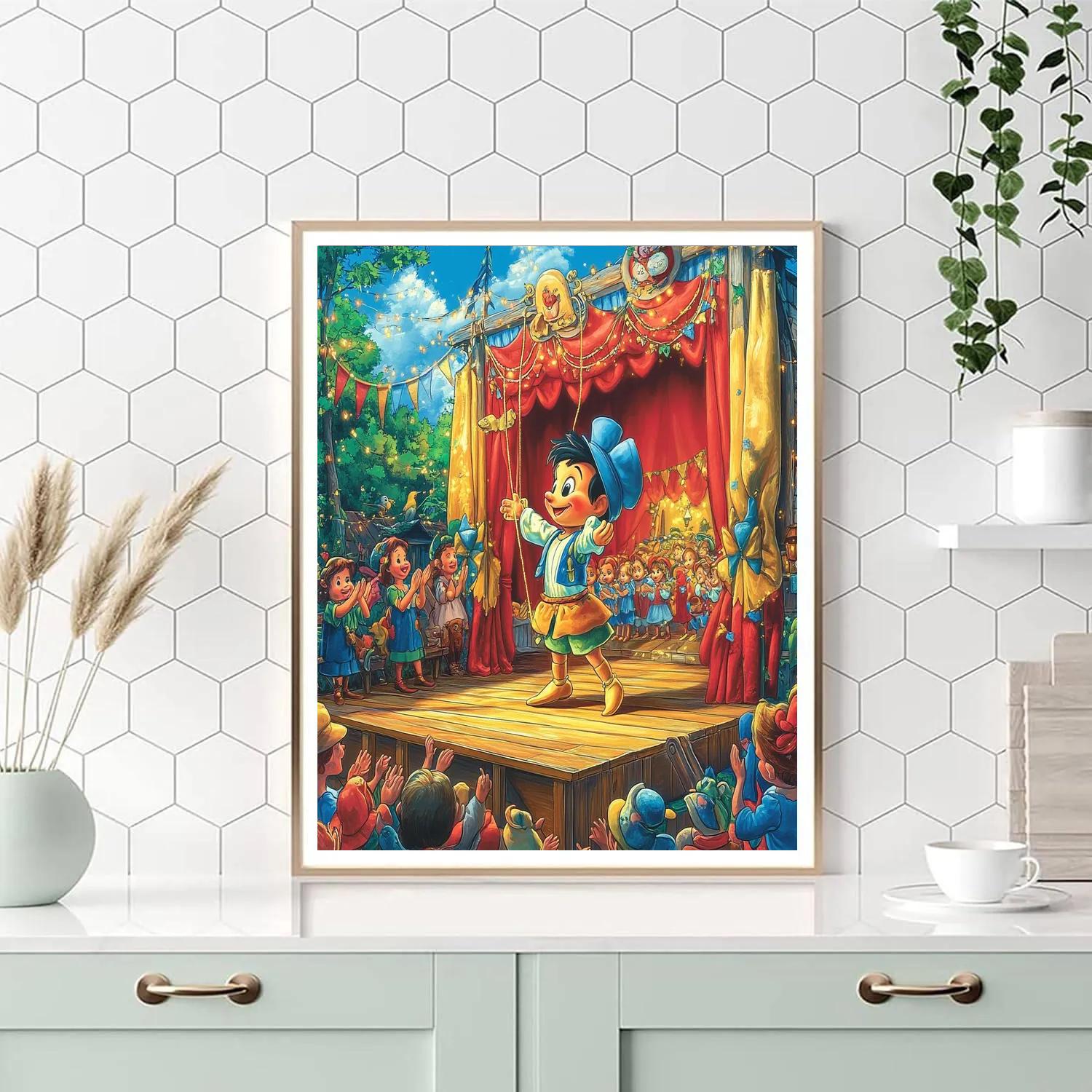 Pinocchio’s Puppet Show Delight Disney Inspired Numbered painting kits