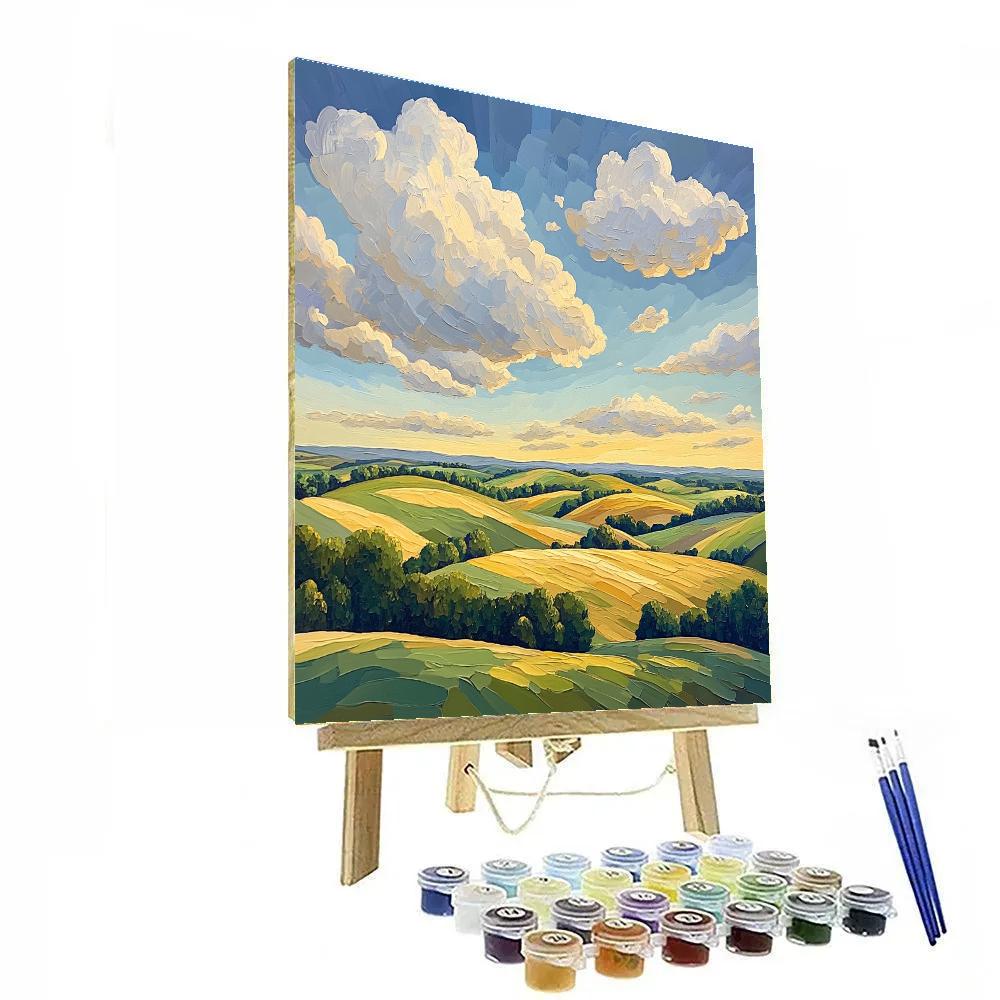 Claude Monet Inspired Cloud Shadows Over Summer Fields paint by numbers