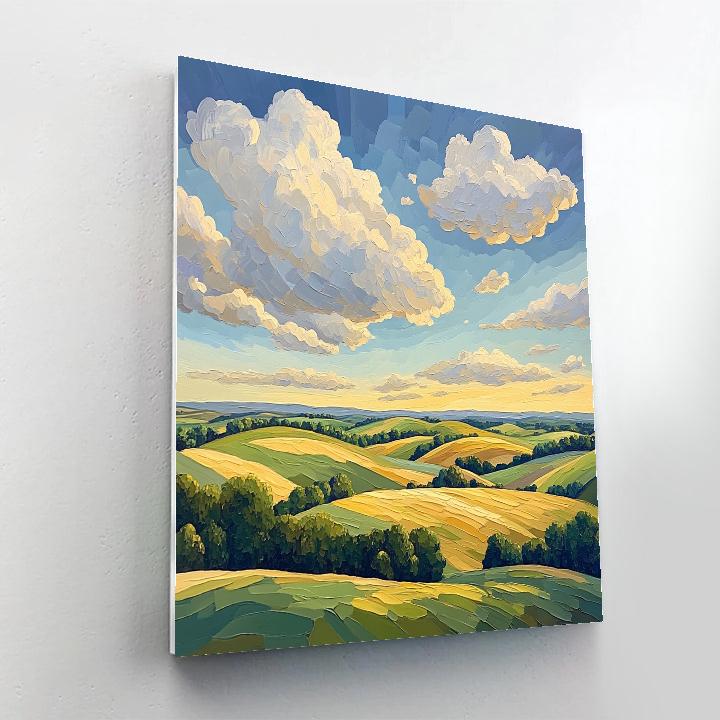 Claude Monet Inspired Cloud Shadows Over Summer Fields paint by numbers