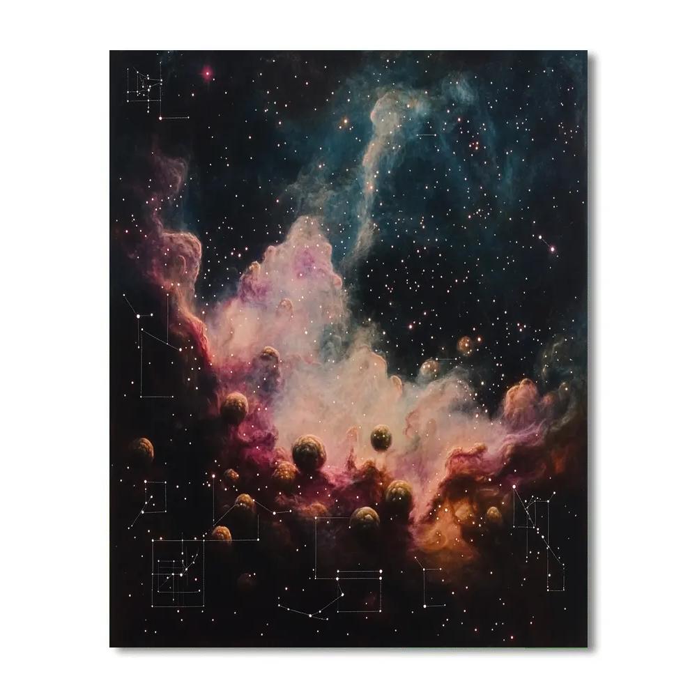 Leonardo Da Vinci Inspired Celestial Orchard Seedlings DIY paint by numbers