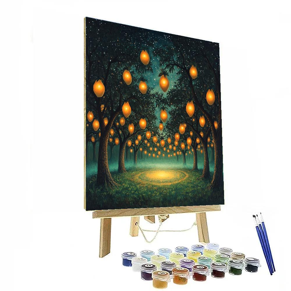 Frida Kahlo Inspired Midnight Papaya Orchard Halo Painting by numbers kit