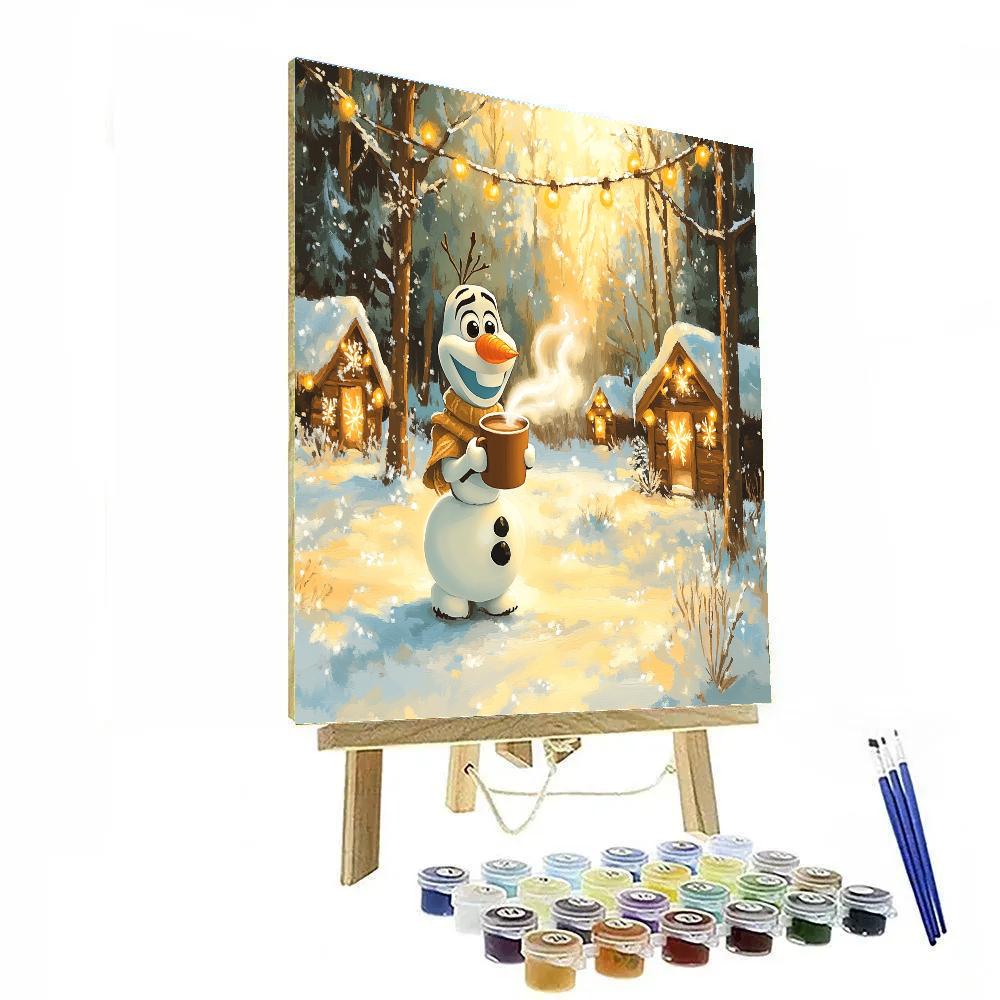 Olaf’s Winter Warmth Celebration Disney Inspired Painting by numbers kit