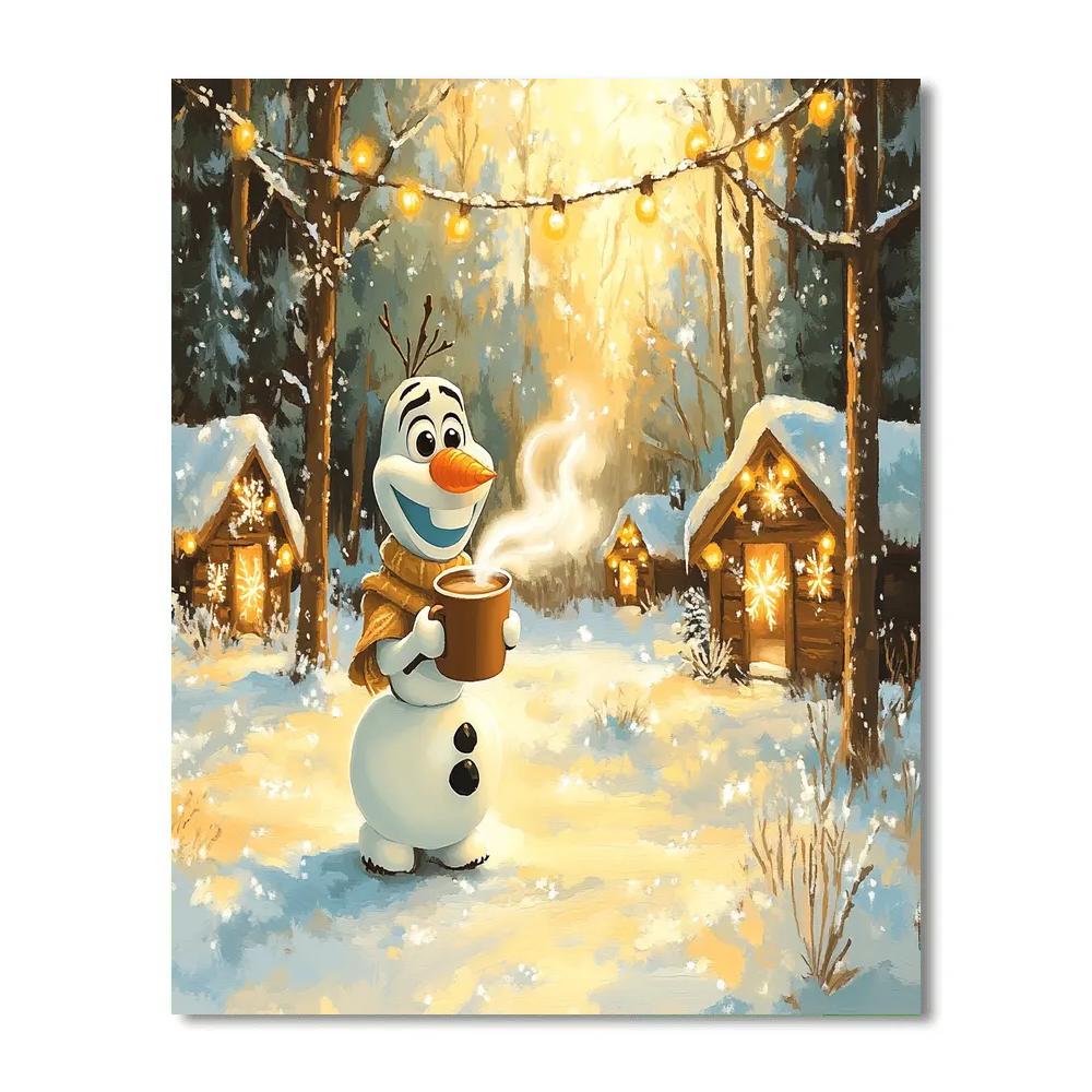 Olaf’s Winter Warmth Celebration Disney Inspired Painting by numbers kit