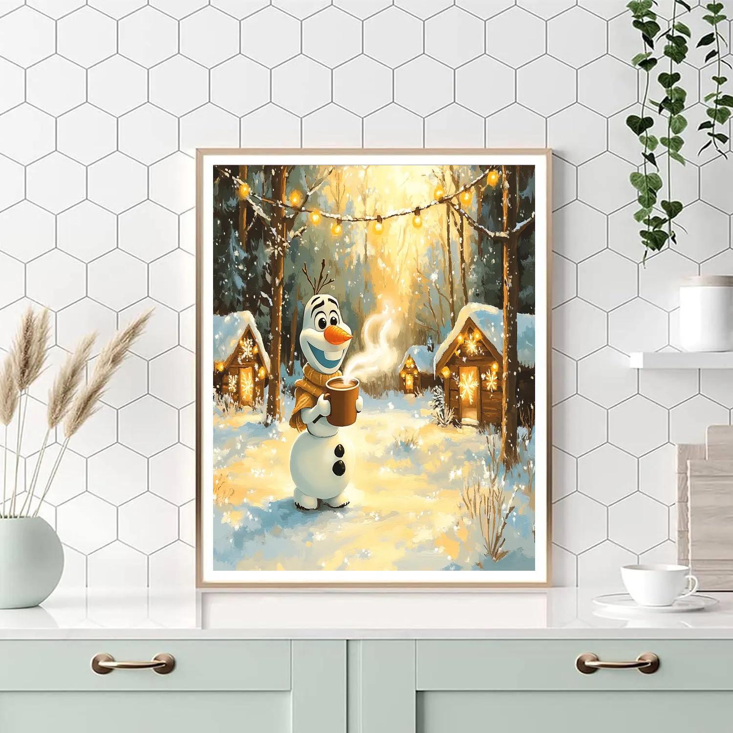 Olaf’s Winter Warmth Celebration Disney Inspired Painting by numbers kit