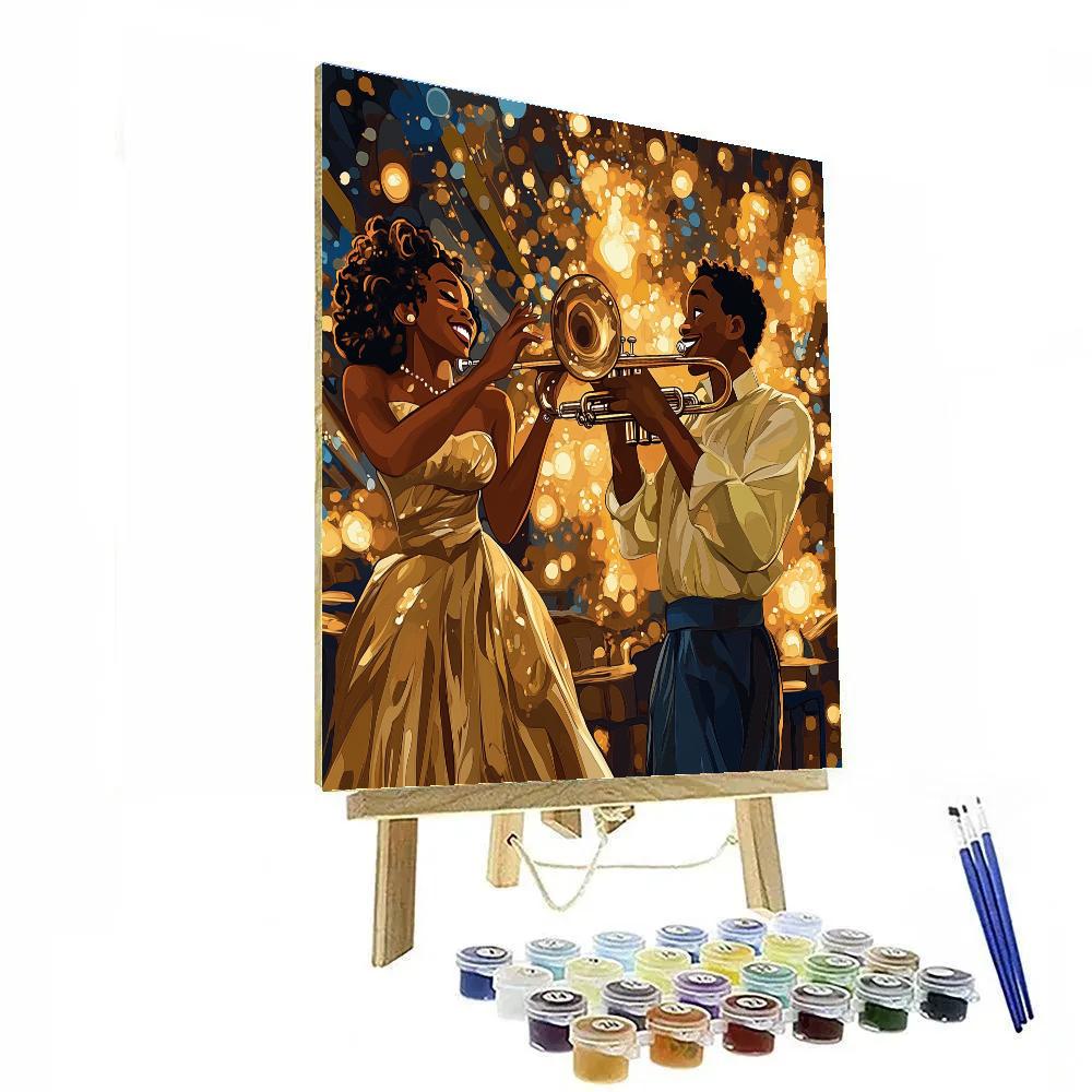 Tiana And Louis’ Jazzy Night Disney Inspired painting number kit