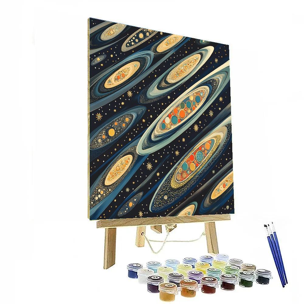 Gustav Klimt Inspired Ornamental Meteor Garden Number painting