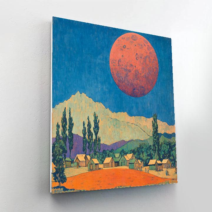 Gauguin Inspired Village Under Red Planet Paint by numbers kits