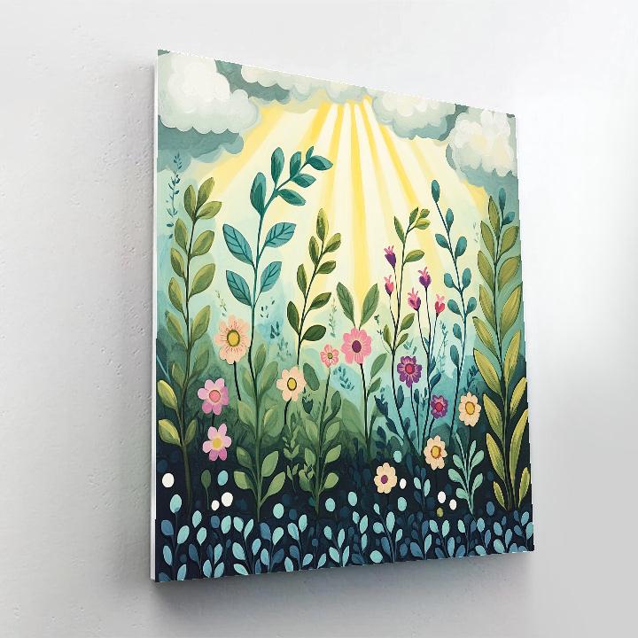 Claude Monet Inspired Spring Garden With Broken Sunbeams Paint by numbers art