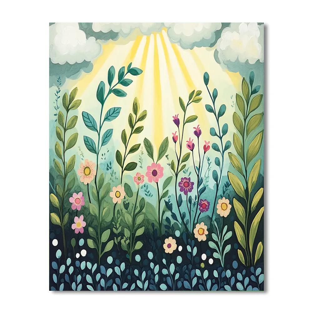 Claude Monet Inspired Spring Garden With Broken Sunbeams Paint by numbers art