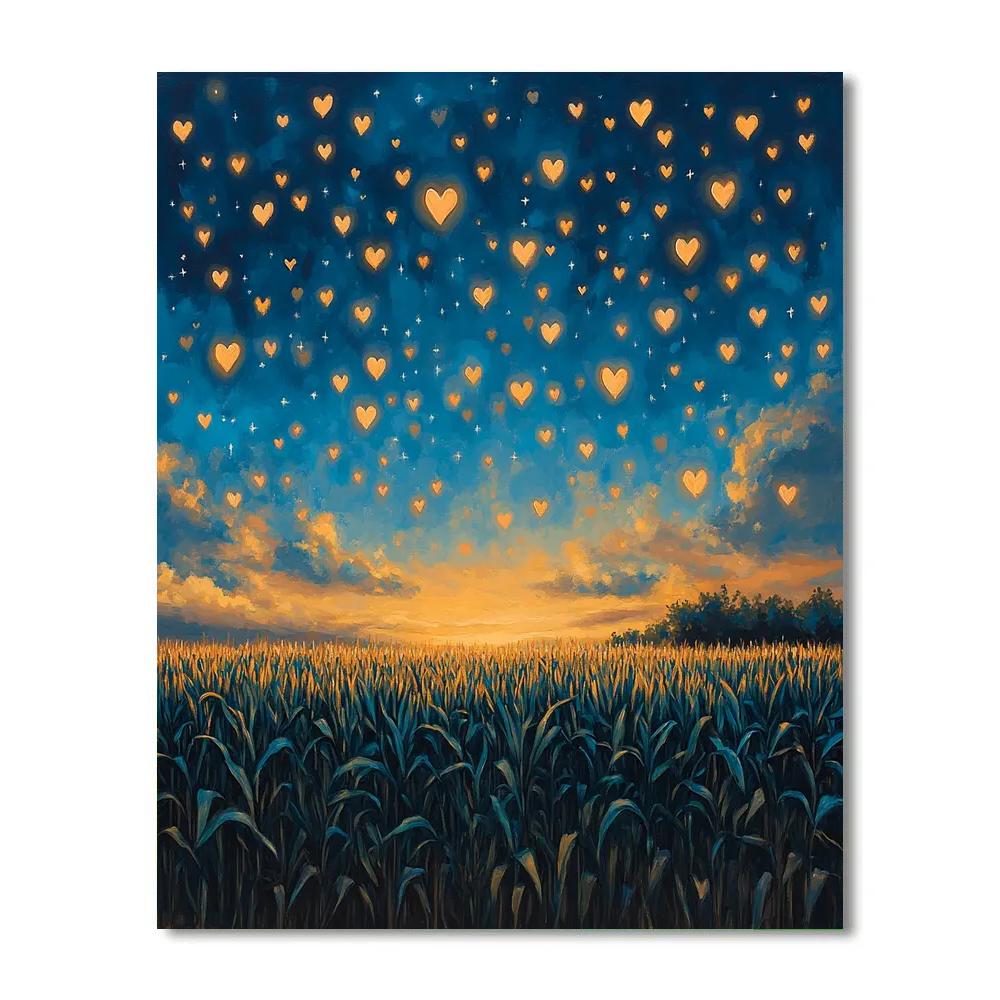 Frida Kahlo Inspired Cornflower Milagro Sky paint by number
