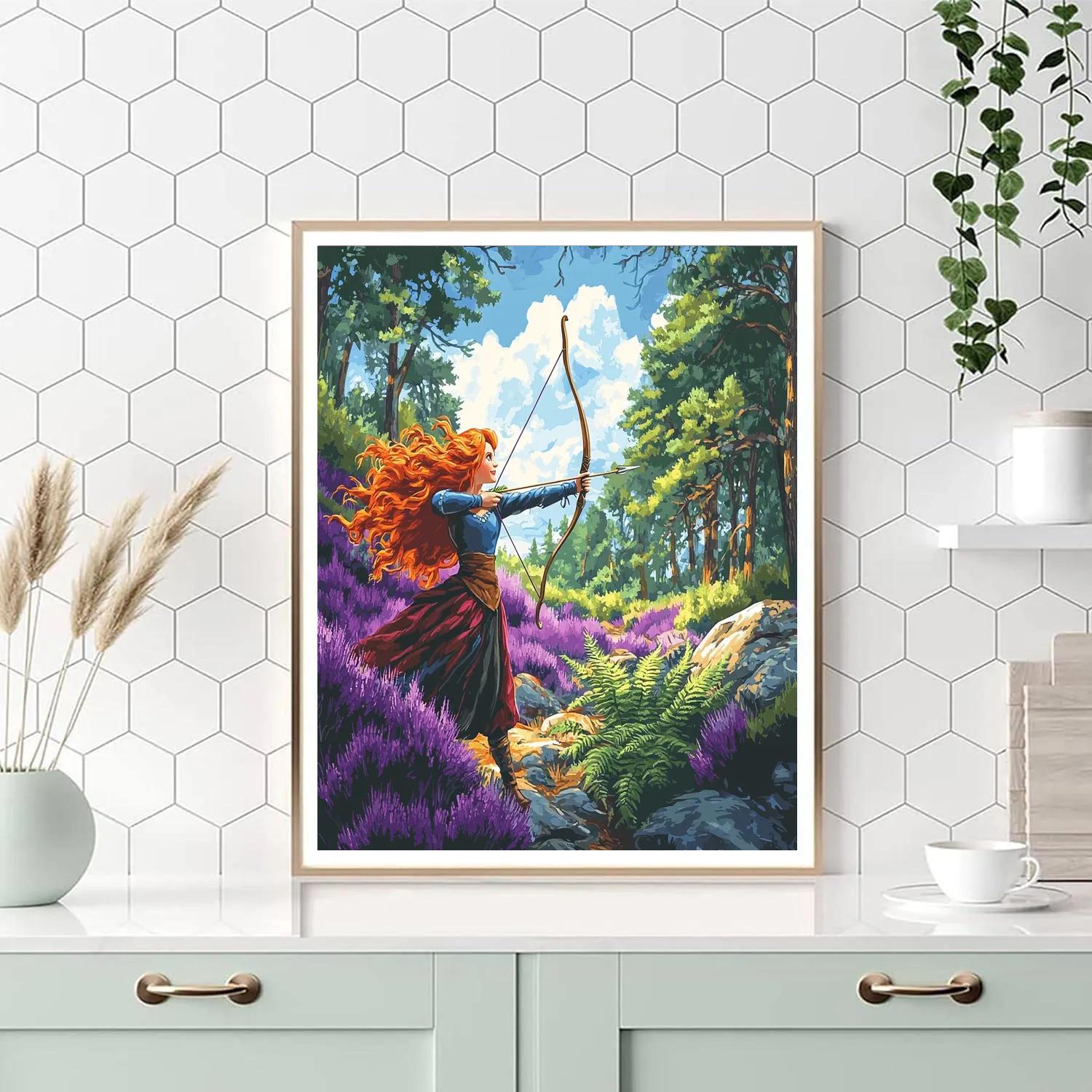 Merida’s Archery Victory Disney Inspired painting number kit