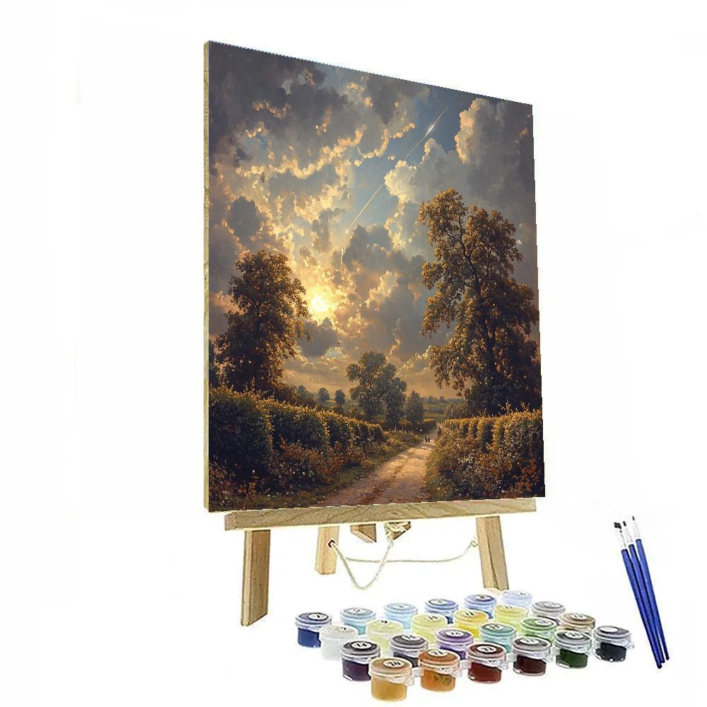 John Constable Inspired Country Lane Meteor Glow DIY paint by numbers