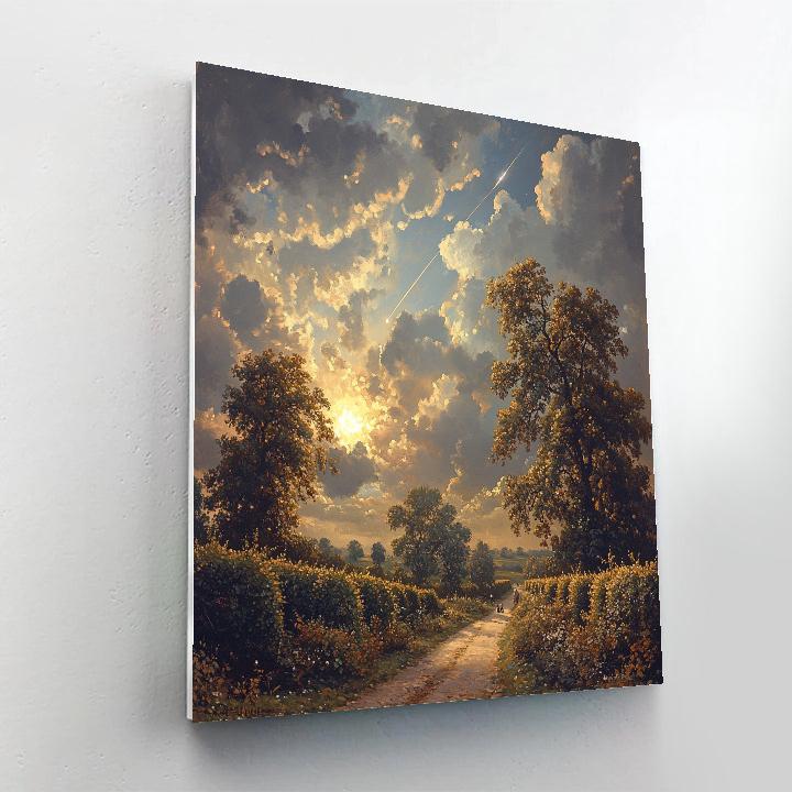 John Constable Inspired Country Lane Meteor Glow DIY paint by numbers