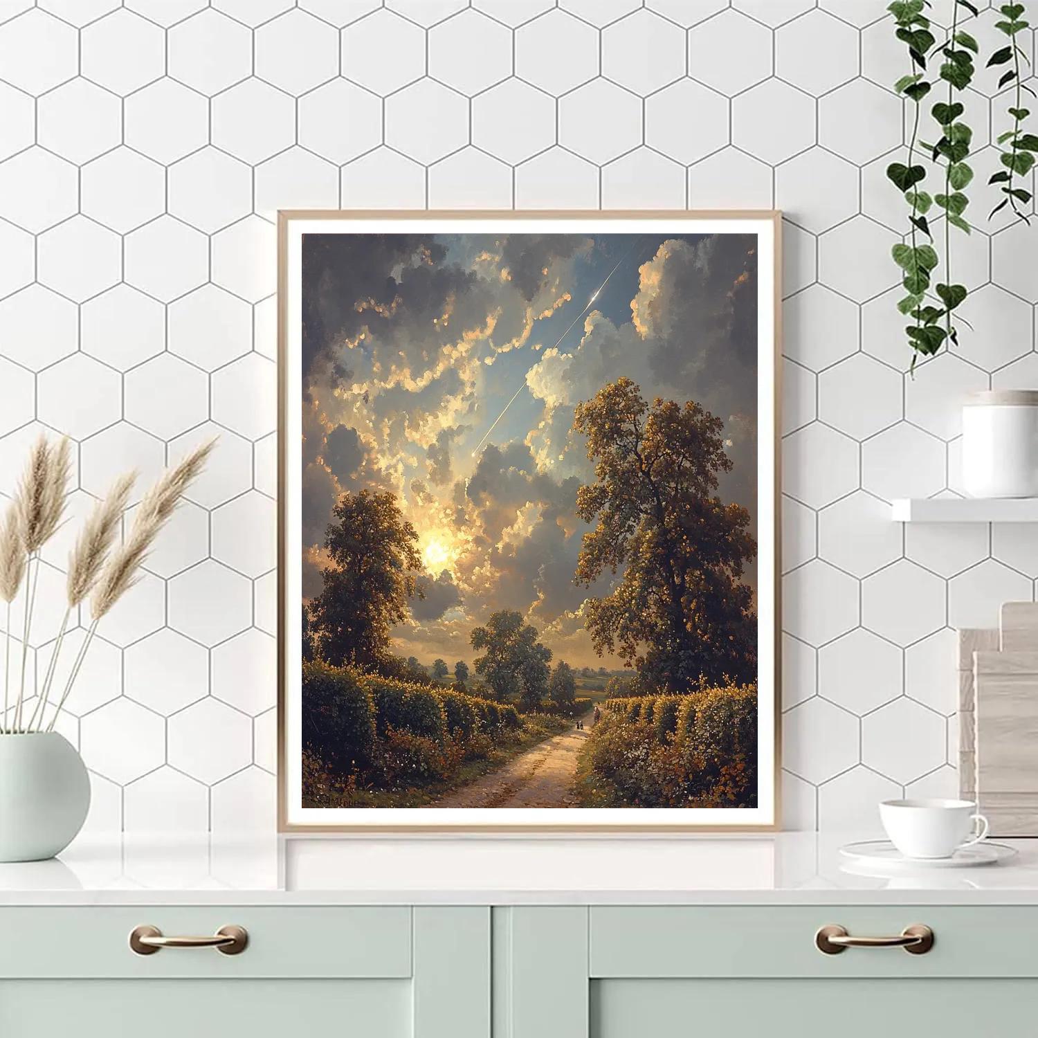 John Constable Inspired Country Lane Meteor Glow DIY paint by numbers