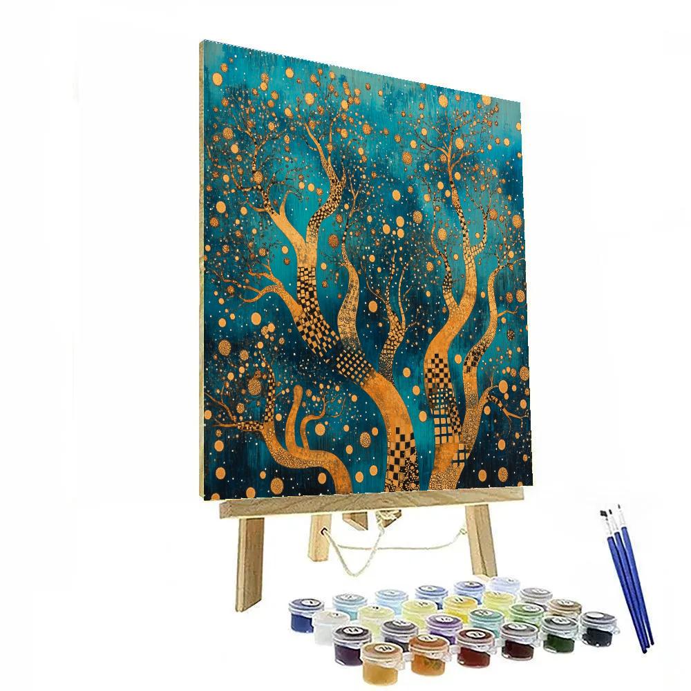 Gustav Klimt Inspired Ornamental Celestial Reef Paint by numbers art