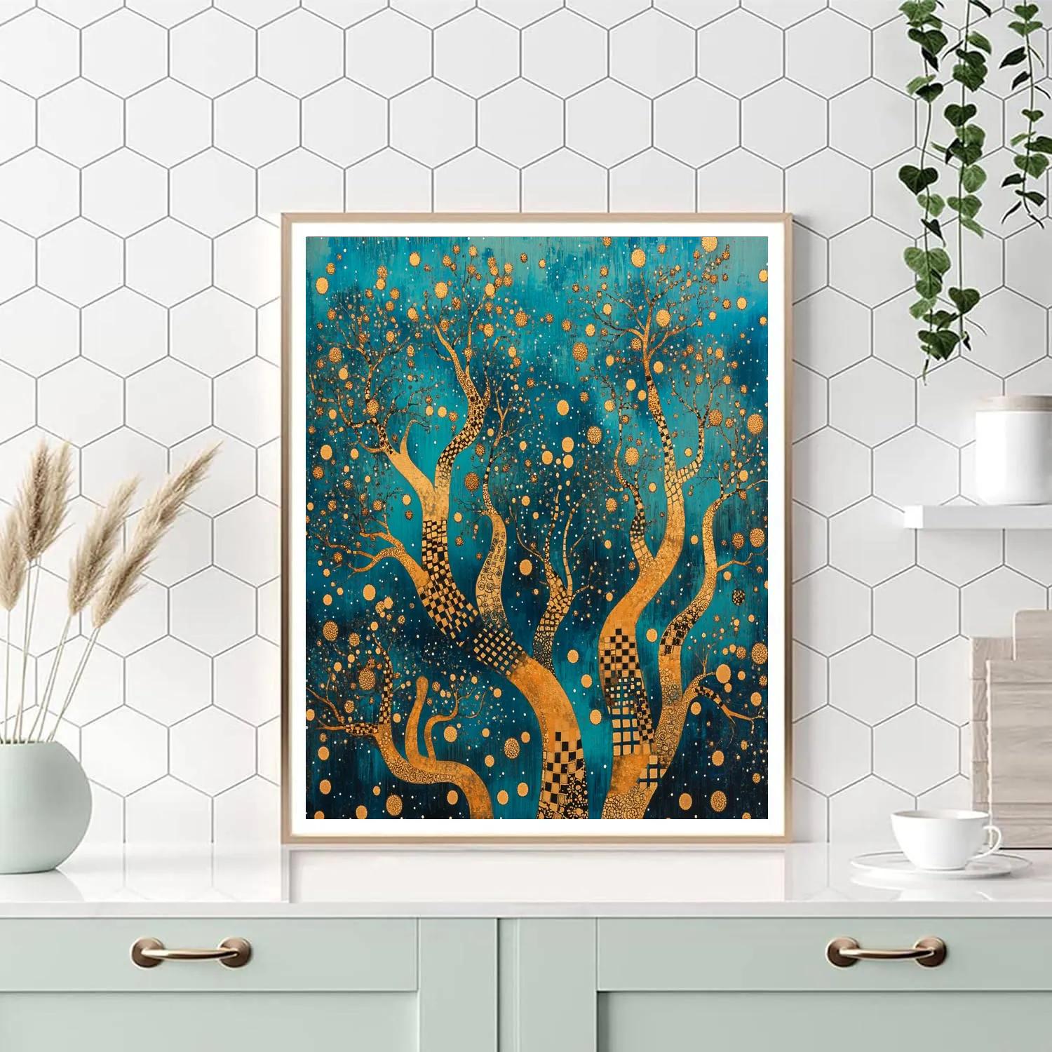 Gustav Klimt Inspired Ornamental Celestial Reef Paint by numbers art