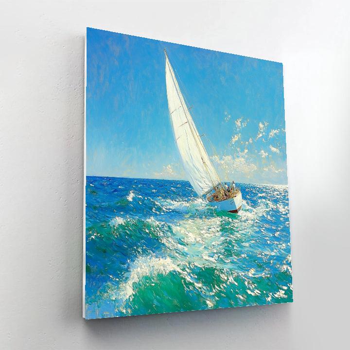 Sorolla Inspired Sunlit Sail On Alien Sea paint by number