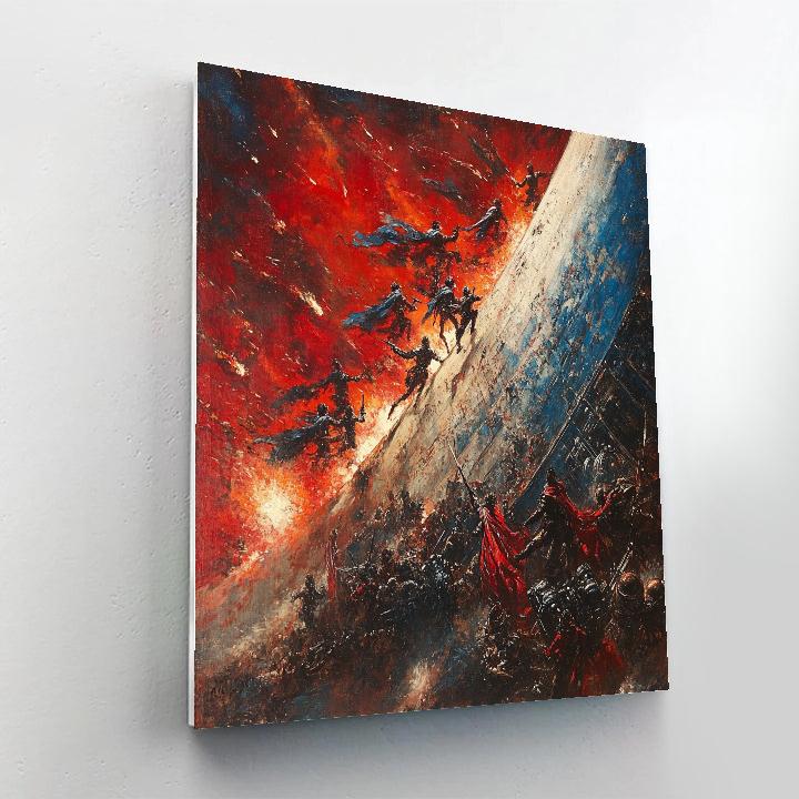 Delacroix Inspired Storming The Space Fortress Number painting