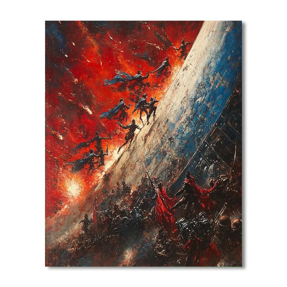 Delacroix Inspired Storming The Space Fortress Number painting
