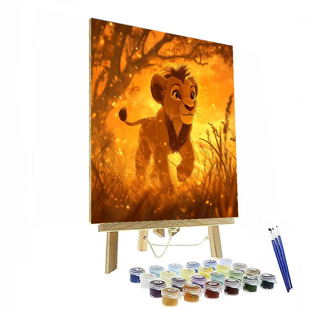 Simba’s Morning Safari Disney Inspired Number painting