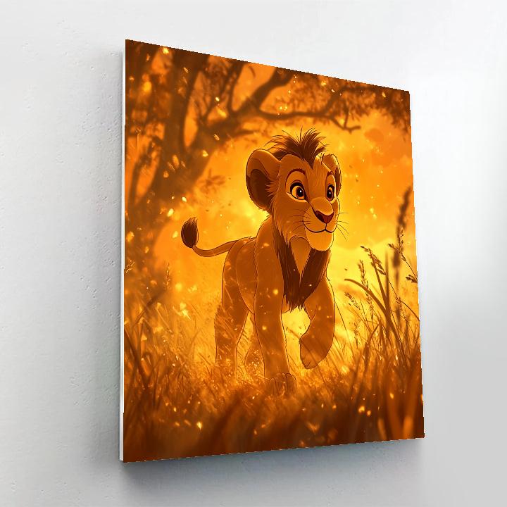 Simba’s Morning Safari Disney Inspired Number painting