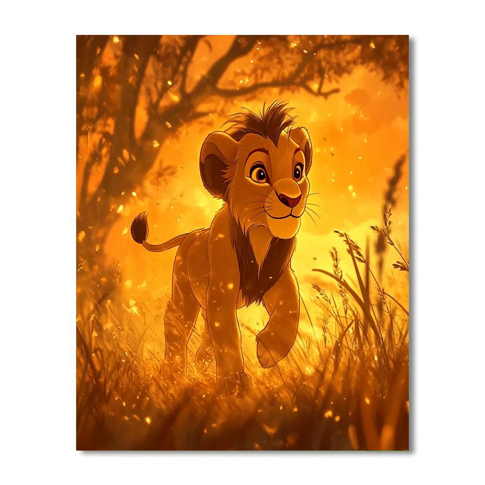 Simba’s Morning Safari Disney Inspired Number painting